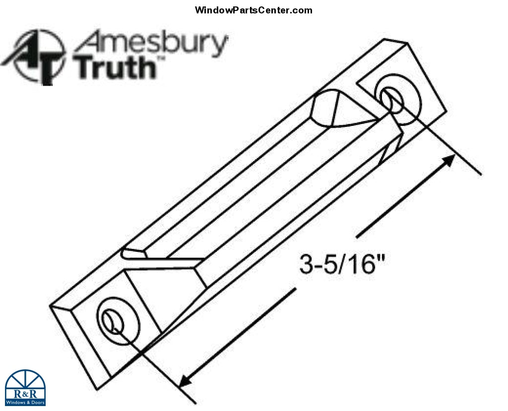 329 - 013777 - Sash Handle - Sash Lifts for Double Hung Windows - Amesbury Truth  Hurd