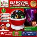 Elf Moving Ceiling Projector Kids Christmas Night Light 3 Modes Rotating LED