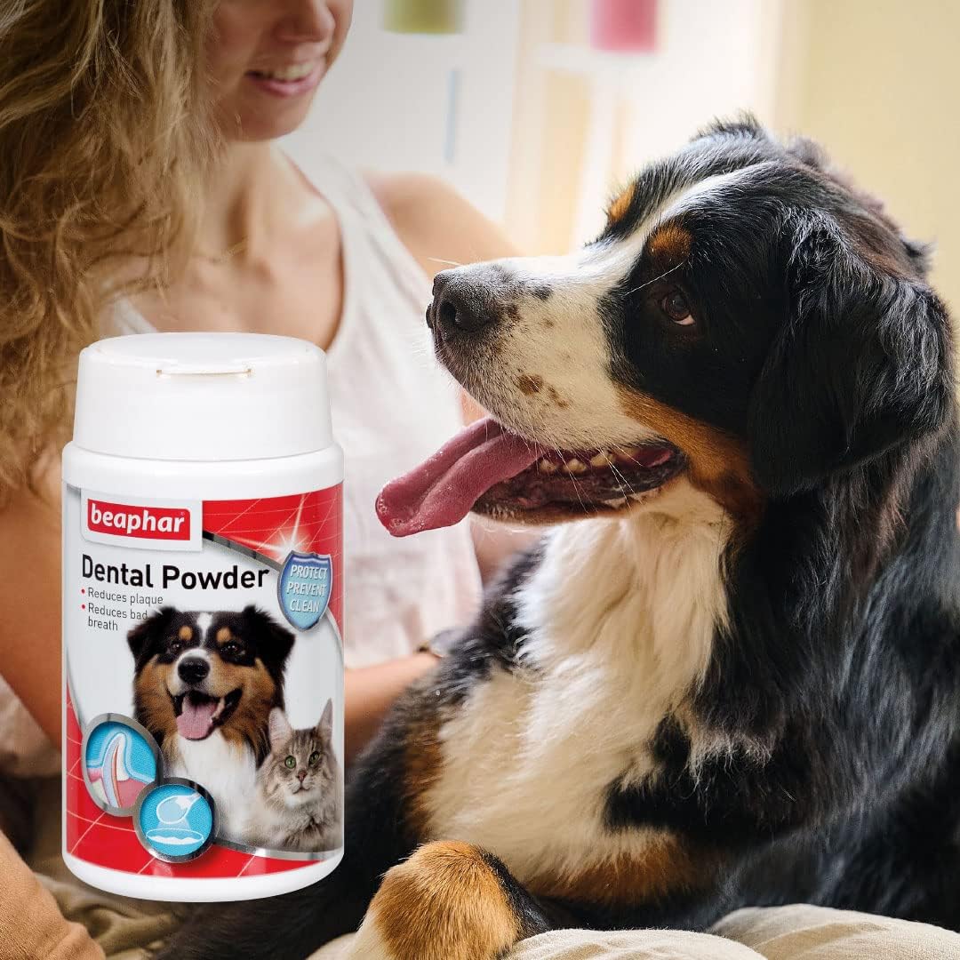 Beaphar Dental Powder for Dogs & Cats Reduces Plaque & Bad Breath75g