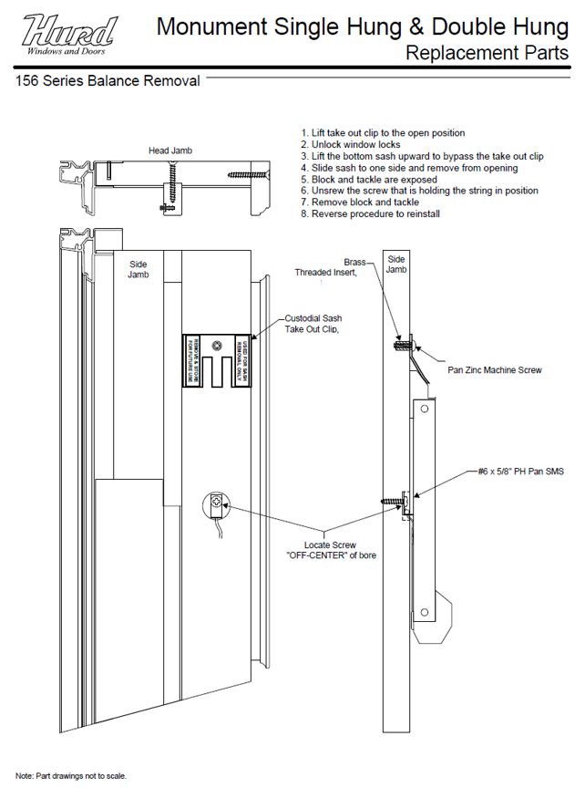 341 Hurd Monument Custodial Sash Take Out Clip & Fasteners Kit - Single and Double Hung Windows
