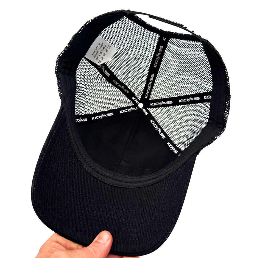 KickAss Snapback Trucker Cap - All Black with Black KA logo
