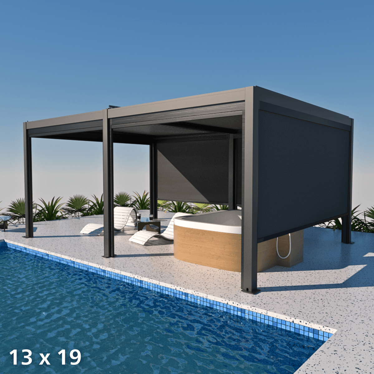 Villa Pergola - Motorized Louver w/ Edge Lighting