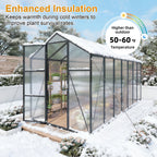 6x14FT Outdoor Greenhouse - Polycarbonate with Aluminum Frame