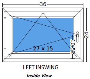 36"x24" Single Sash European uPVC Tilt and Turn Window