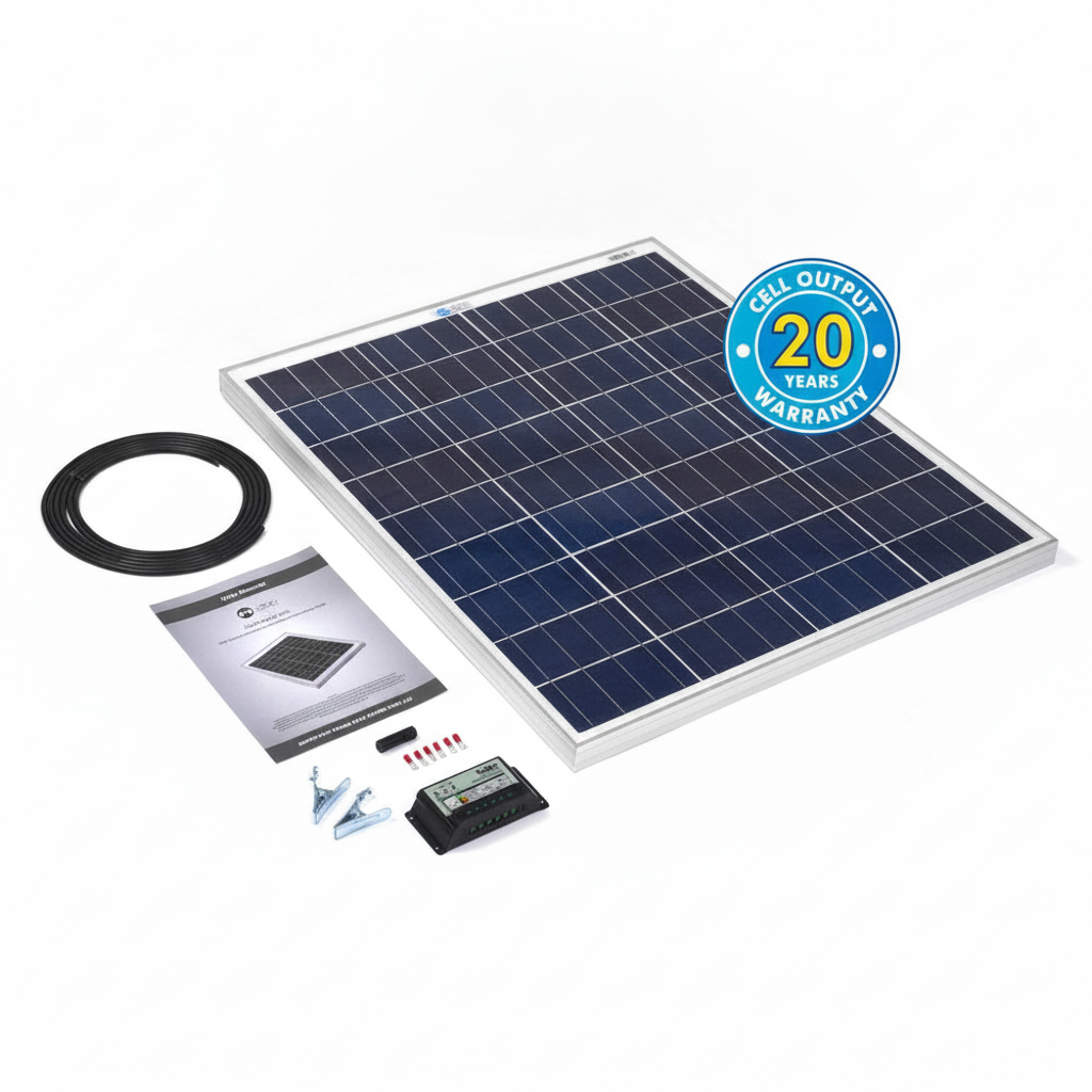 Solar Technology 80W Rigid Solar Panel Kit & 10Ah Charge Controller