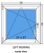 36"x36" Single Sash European uPVC Tilt and Turn Window