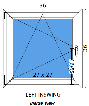 36"x36" Single Sash European uPVC Tilt and Turn Window