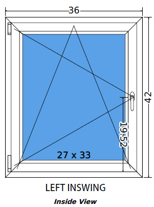 36"x42" Single Sash European uPVC Tilt and Turn Window