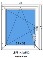 36"x42" Single Sash European uPVC Tilt and Turn Window