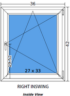 36"x42" Single Sash European uPVC Tilt and Turn Window