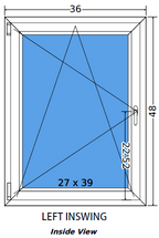 36"x48" Single Sash European uPVC Tilt and Turn Window