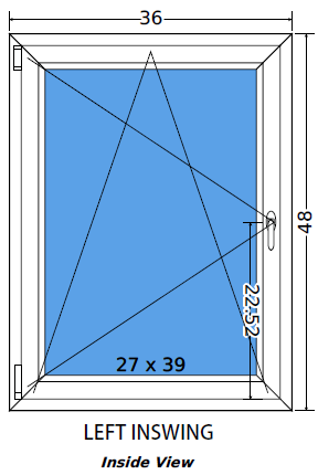36"x48" Single Sash European uPVC Tilt and Turn Window