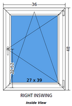 36"x48" Single Sash European uPVC Tilt and Turn Window