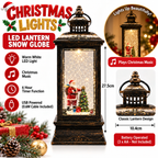 Christmas LED Lantern Snow Globe Santa Light Music 6H Timer USB Battery 27.5cm