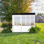 Willow White 6 x 9 ft Cedar Modern Greenhouse
