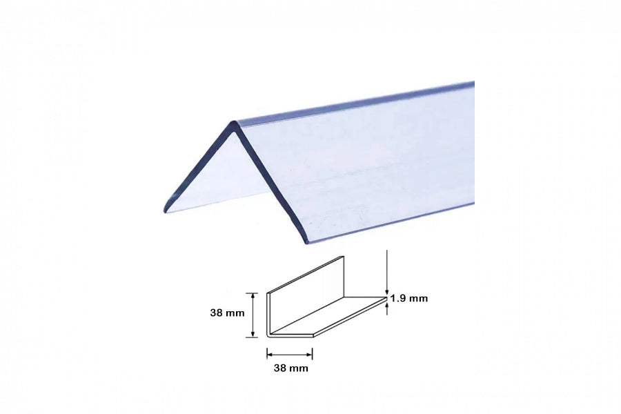 2.44m Clear PVC Corner Angle Trim – Transparent Beading