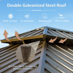 10' x 12' Hardtop Gazebo Permanent Metal Gazebo