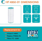 Replacement Filter Cartridge for Pleatco PRB50-IN, Unicel C-4950, Filbur FC-2390, Dynamic Series IV DFM, DFML, Series II & III RTL/RCF-5