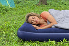 Single Flocked Airbed with Built-In Pillow