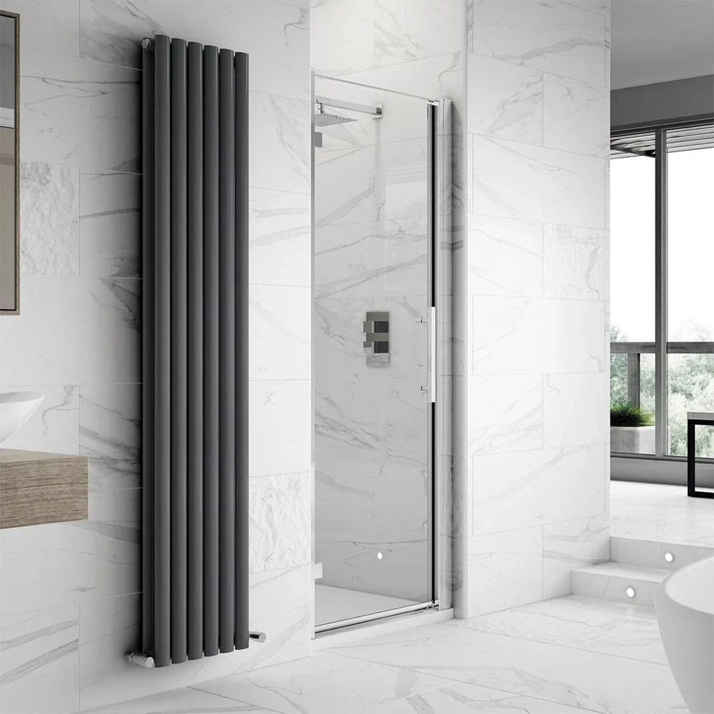 Oasis 8mm Glass Recessed Hinged Shower Door - Chrome