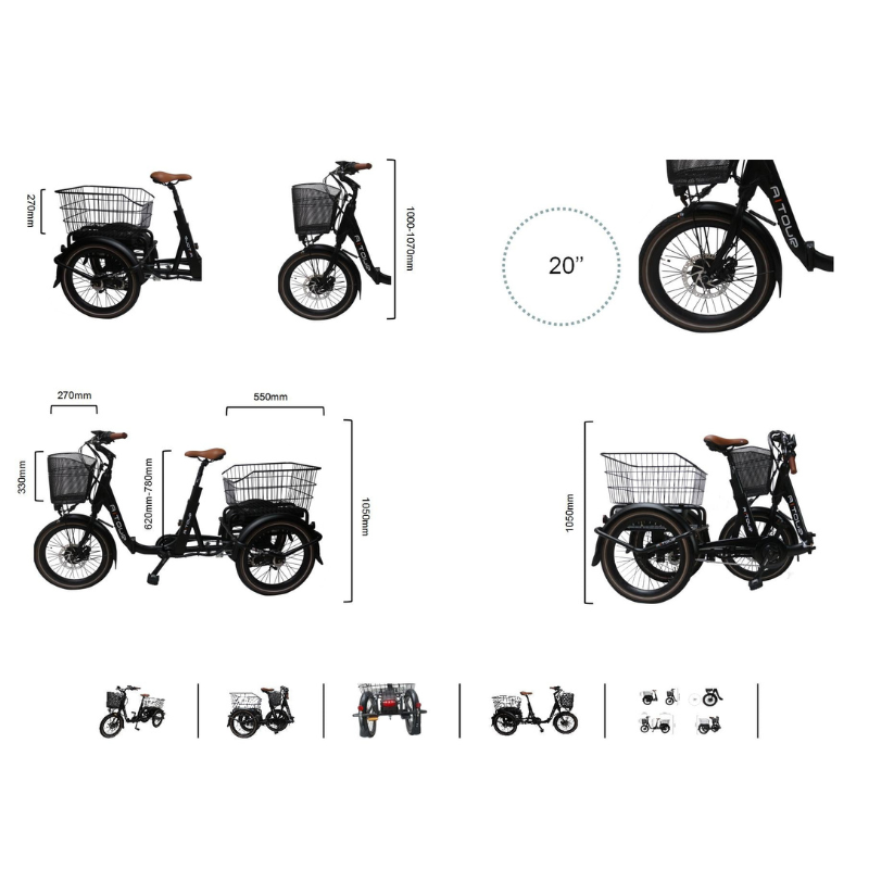 Aitour Folding Electric Trike Heal Mini 250W