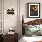 13 Inch Dark Brown Farmhouse Wood Flush Mount Wall Sconces with LED Lights, Rustic Wall Light for Hallway Bedroom