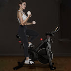 DeerRun S500 Pro King Size Indoor Exercise Bike for Tall Riders 32 Magnetic Adjustable Resistance, LED Screen