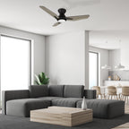 ERYX 44 inch 3-Blade Ceiling Fan with LED Light Kit & Remote Control - Black/Barnwood
