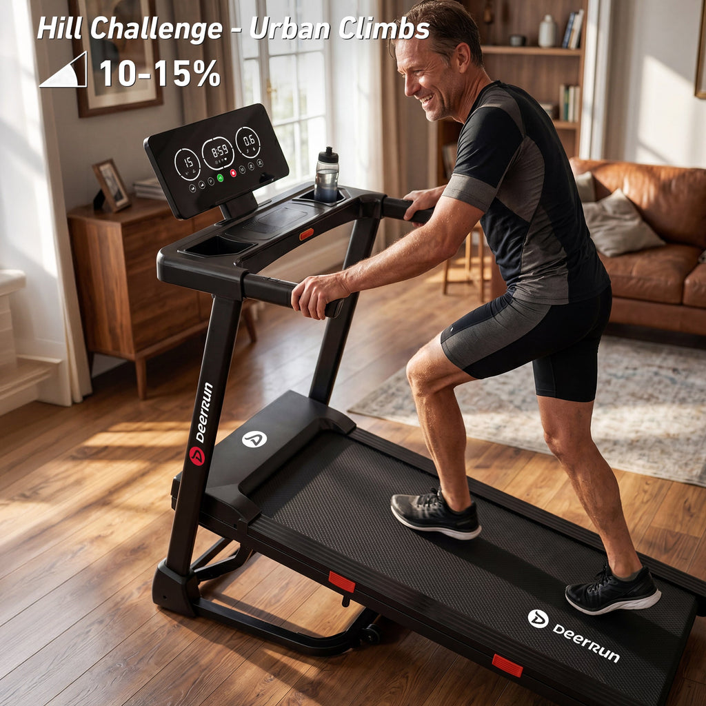 DeerRun Apex Base 1 Stronger Cardio 15% Auto Incline Treadmill