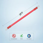 1ft/2ft ANL Fuse Cable with Double Ring Terminals for 3/8 in Lugs