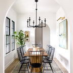 6-Light Black Classic/Traditional Chandelier, Farmhouse Candle Style Chandelier Dining Room Light Fixtures