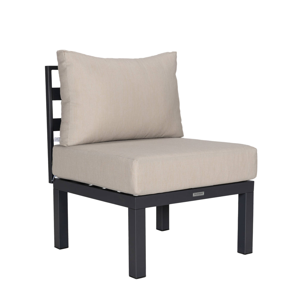 LeisureMod Chelsea 7-Piece Outdoor Sectional Sofa Set with Propane Fire Pit Table