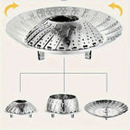 Stainless Steel Steamer Basket Folding Multi-Function Steam Tray Plate Vegetable