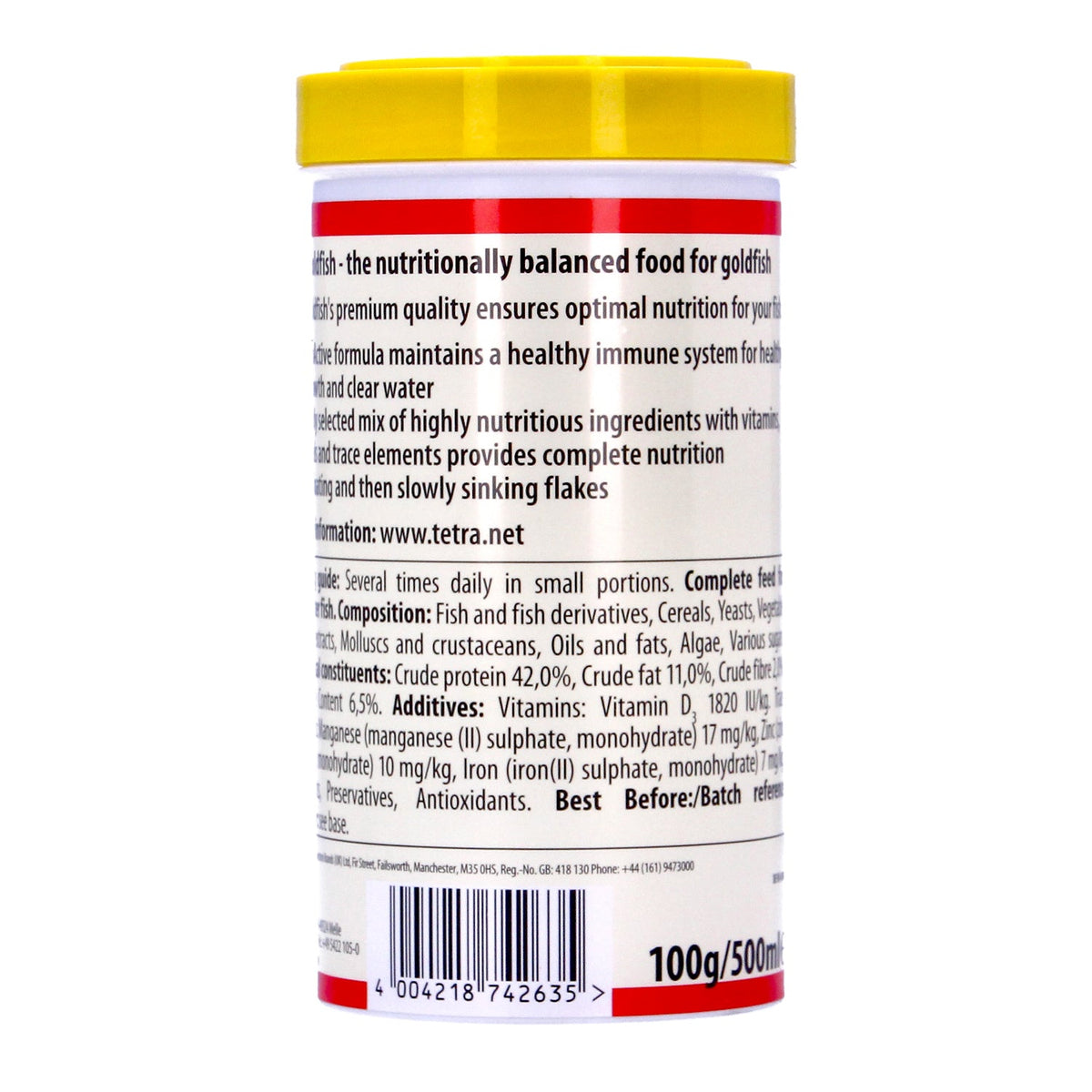 TetraFin Goldfish Flakes 100g Tub - Balanced Nutrition