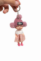12x Cute Sleeping Doll Keychains Soft Knit Pom Pom Key Ring Bag Charm Gift Bulk
