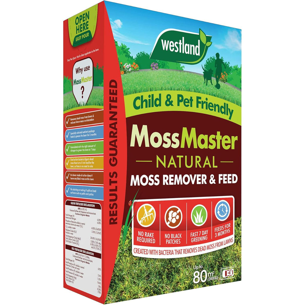 Westland Moss Master Lawn Feed & Moss Remover 80m² Natural Treatment