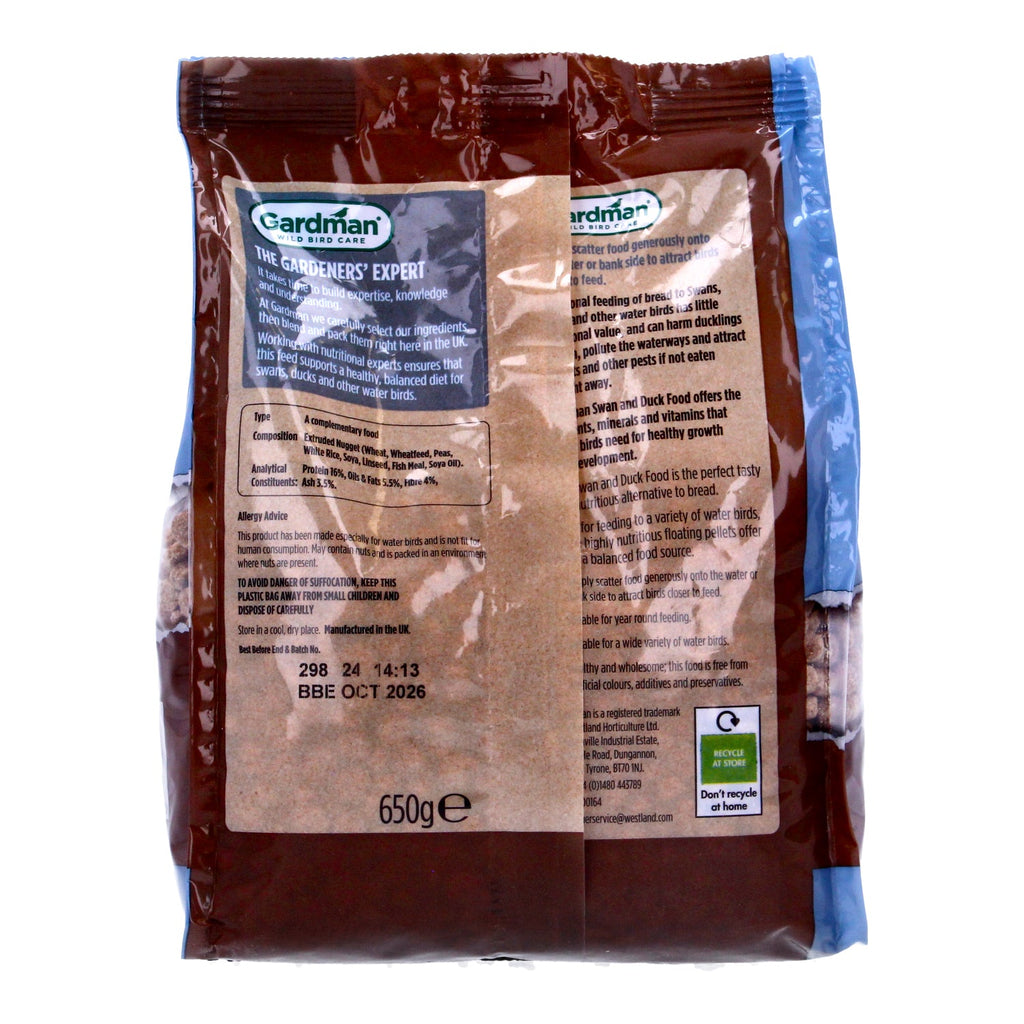 Gardman Swan & Duck Feed 650g - Nutrient-Rich Waterbird Food