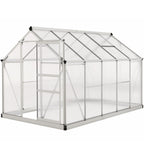 BloomGreen 6' x 10' x 6.6' Polycarbonate Greenhouse with Aluminum Frame, Silver