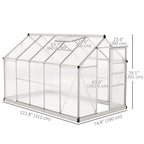 BloomGreen 6' x 10' x 6.6' Polycarbonate Greenhouse with Aluminum Frame, Silver