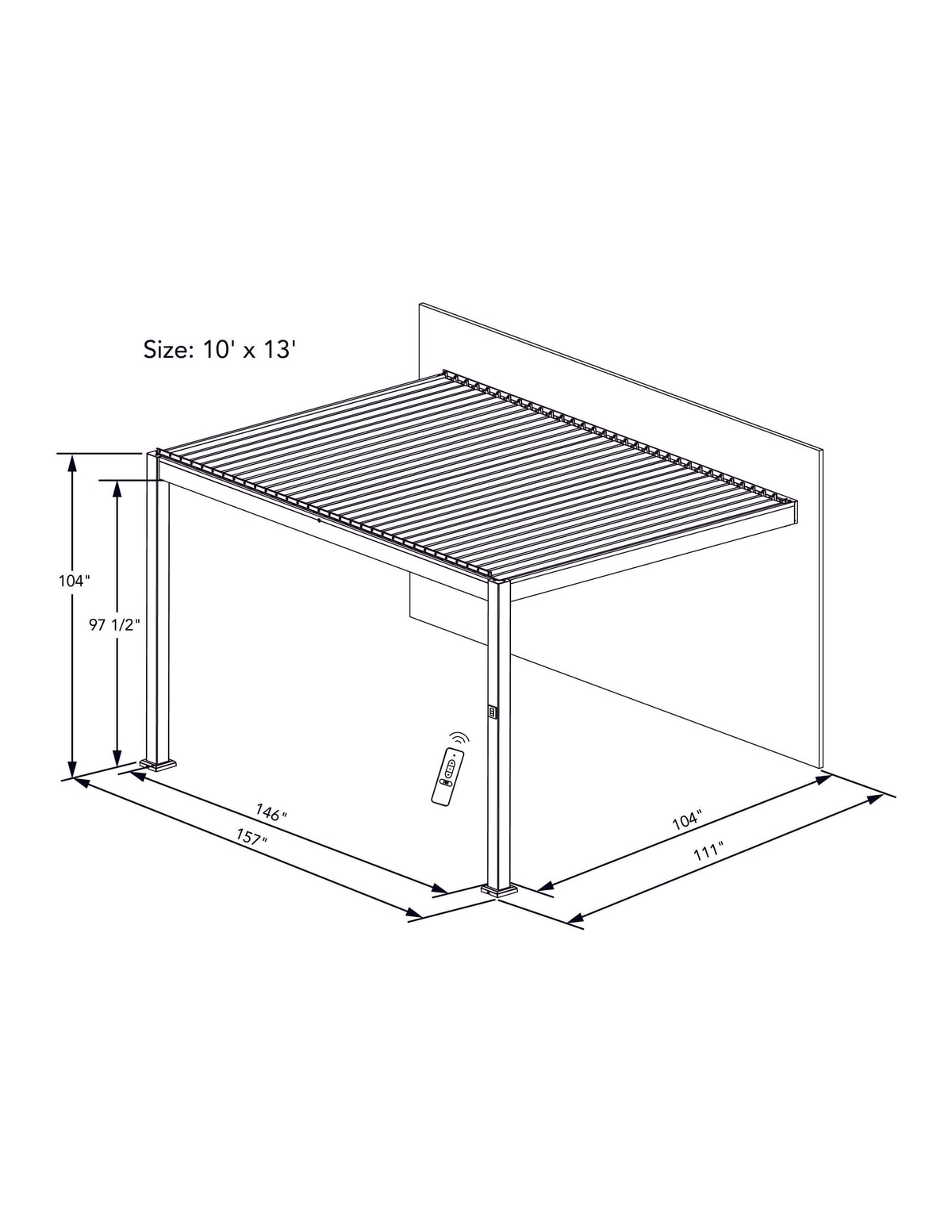Villa Pergola - Motorized Louver w/ Edge Lighting