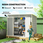 ResiHaven 8' x 4' Resin Storage Shed for All Seasons, Light Grey