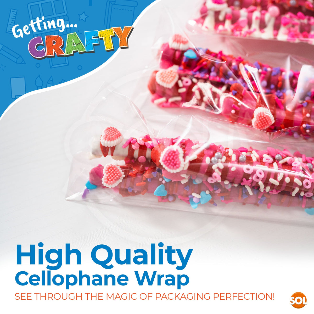 Clear Cellophane Wrap 50x70cm | Hampers Flower Gift Plastic | 300 Pack