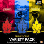 Woodland Leaf Car Air Fresheners | Vanilla Berry New Car Smell | 6 Pack