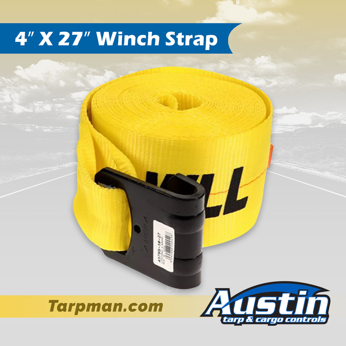 4” X 30’ Flat Hook Winch Strap