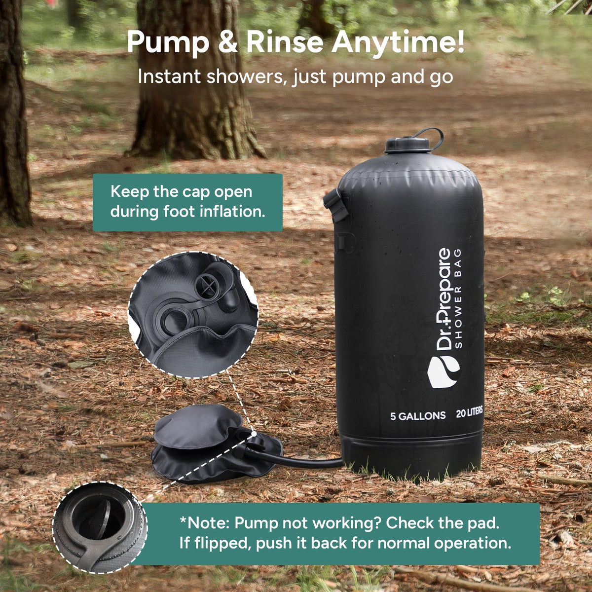 Dr.Prepare 20L Camping Shower Bag