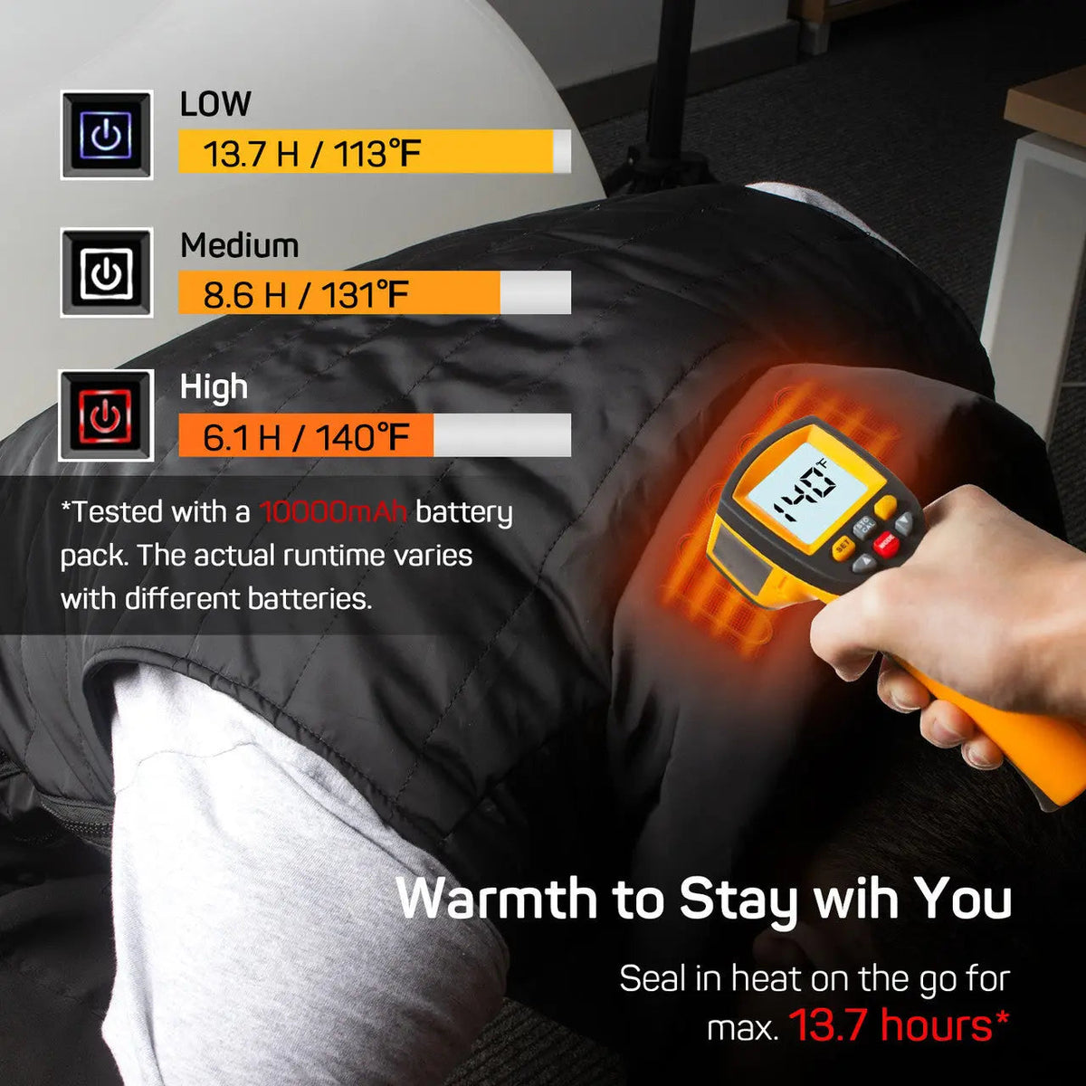 Dr.Prepare Electric Unisex Heated Vest with Removable Hood