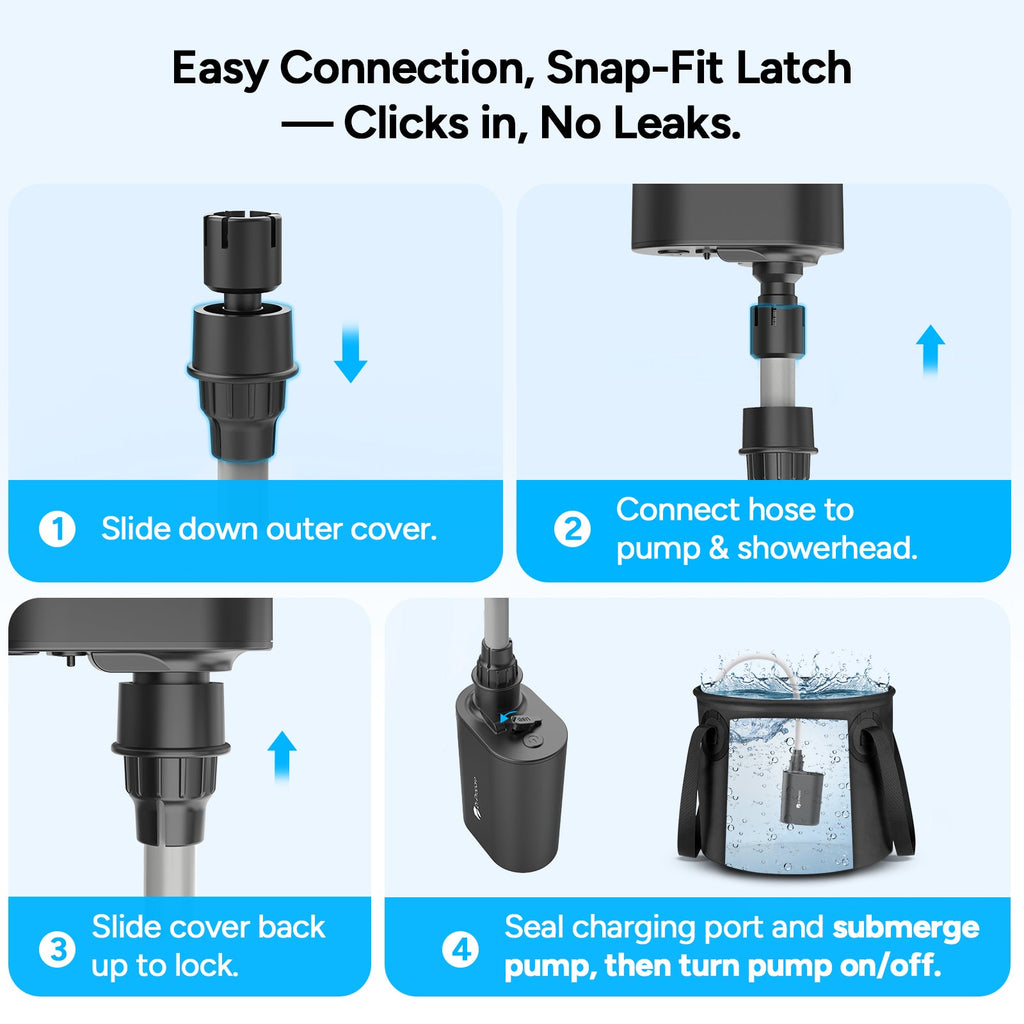 Dr.Prepare 2×8,000mAh Portable Shower Pump