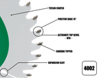 Circular Saw Blades 165mm x 20mm x 1.6mm 40 Tooth Track - 4002