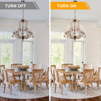 5 - Light Distressed Wood French Country Vintage Chandelier with Adjustable Height,  25" Farmhouse Chandelier for Dining Room