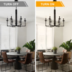 6-Light Black Candle Chandelier, Classic Traditional Chandelier, Modern Farmhouse Dining Room Lighting Fixture for Kitchen Island